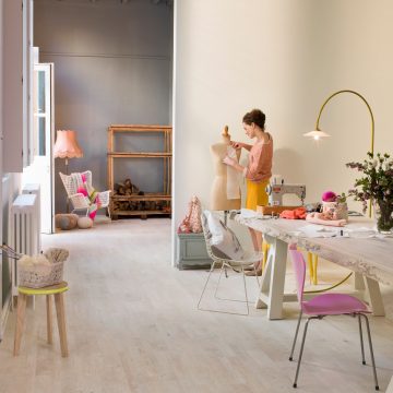 Painted white oak extra matt